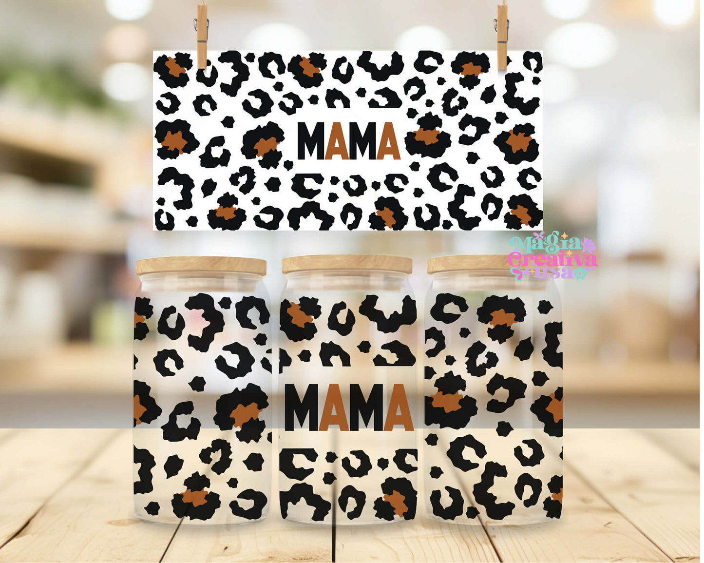 Mamá leopardo uvdtf wrap