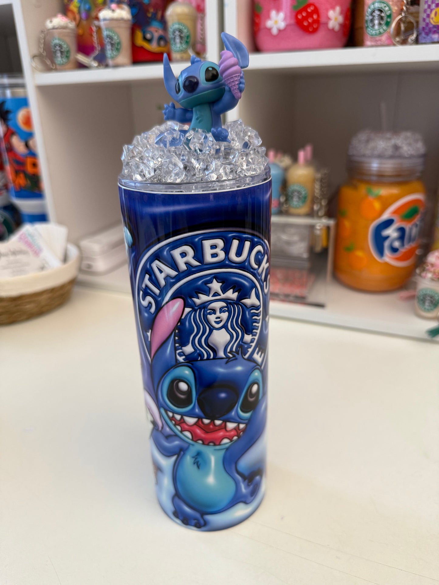 Stch Tumbler with decorated lid