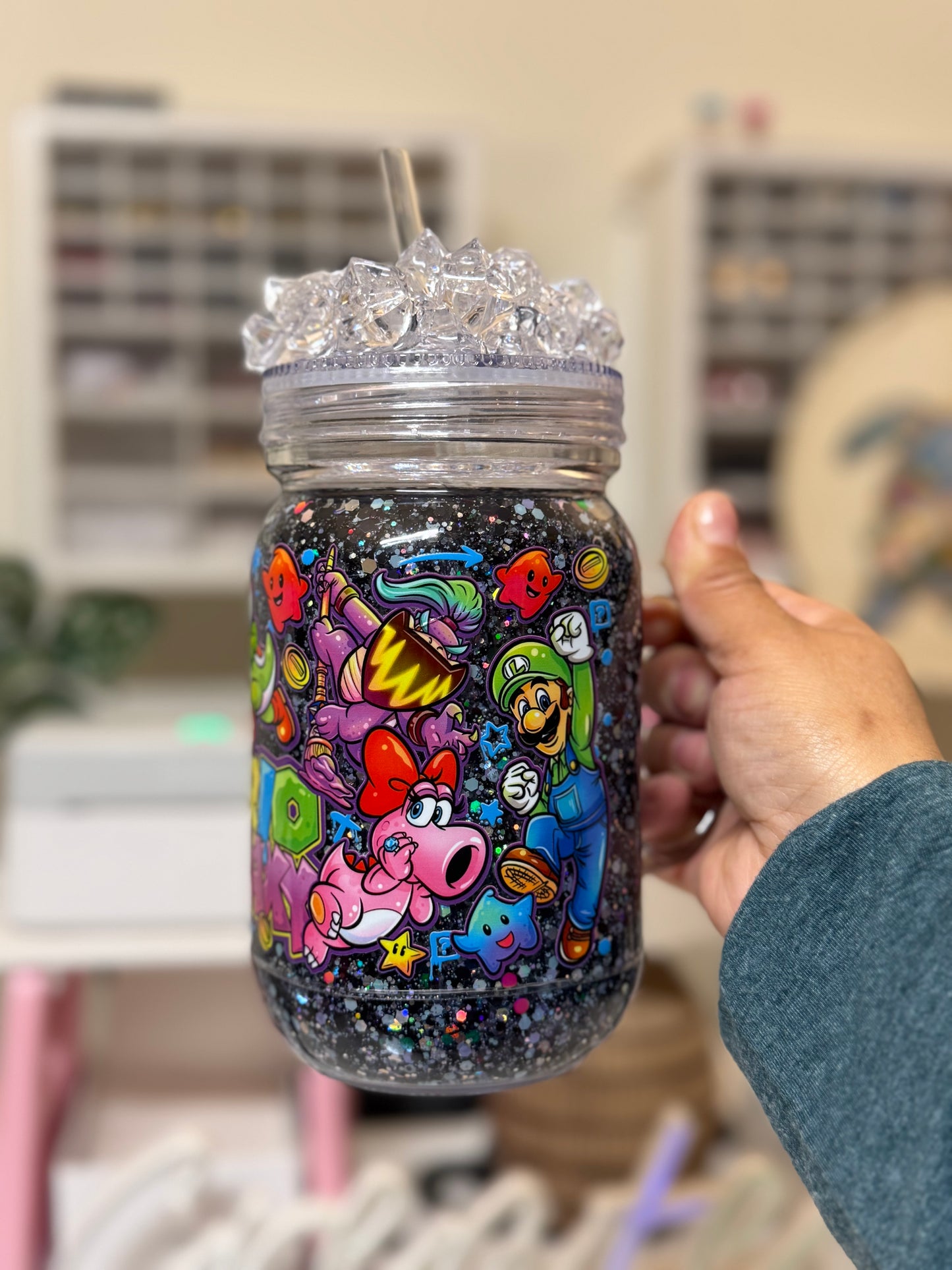 Mario snow globe jar 22oz