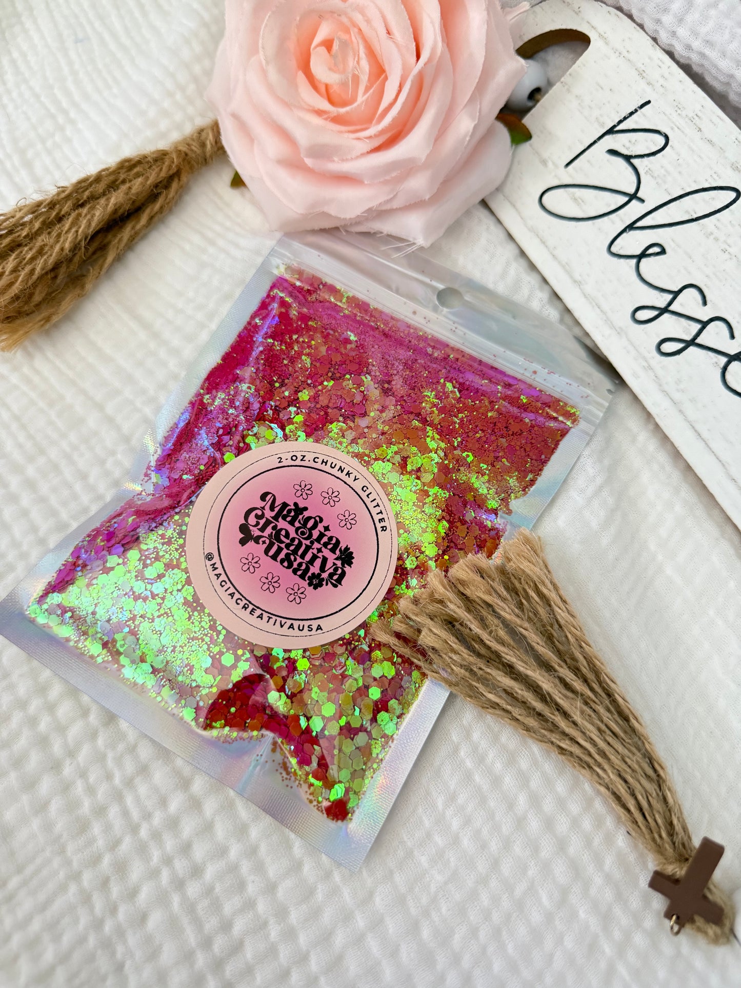 Rojo tornasol 2oz glitter