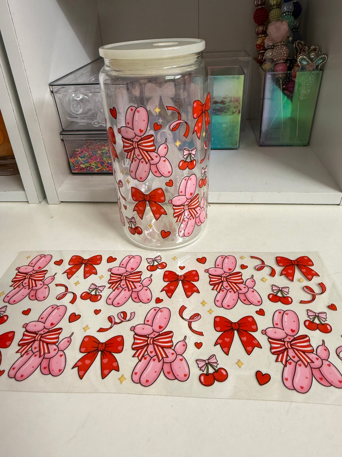 balloon with a bow uvdtf wrap