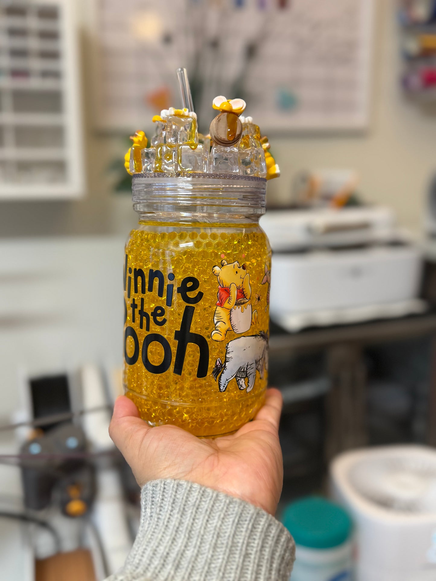 Honeycomb snow globe tumbler