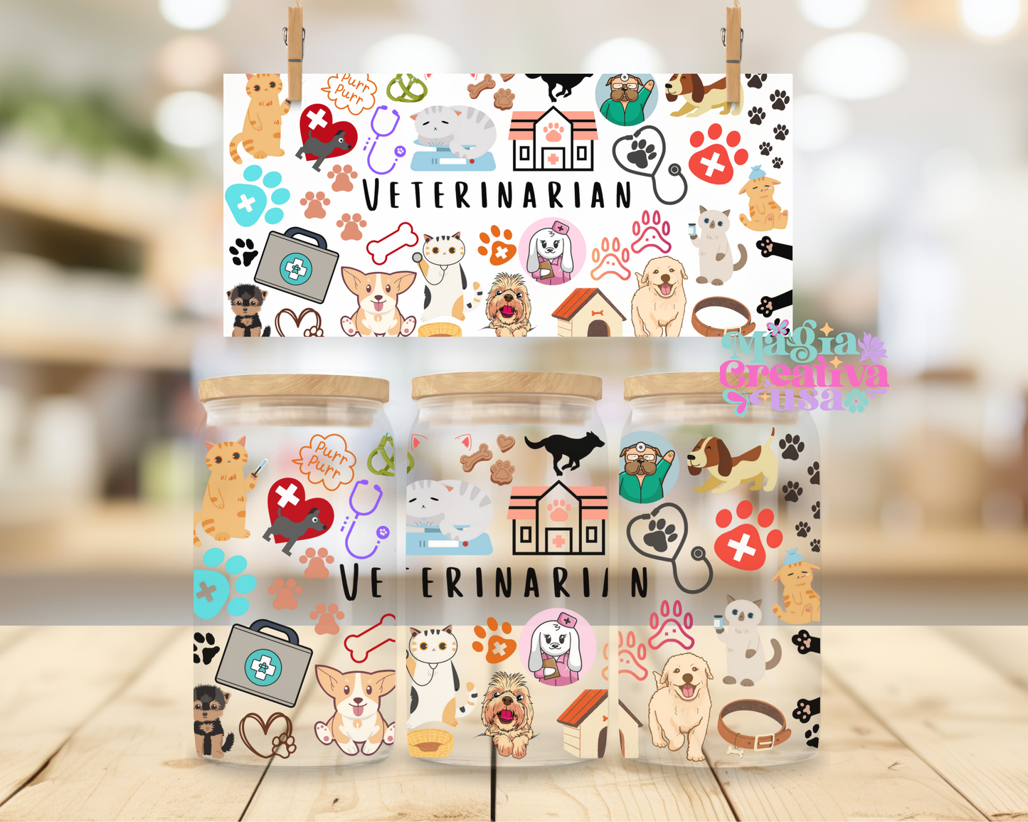 Veterinarian uvdtf wrap