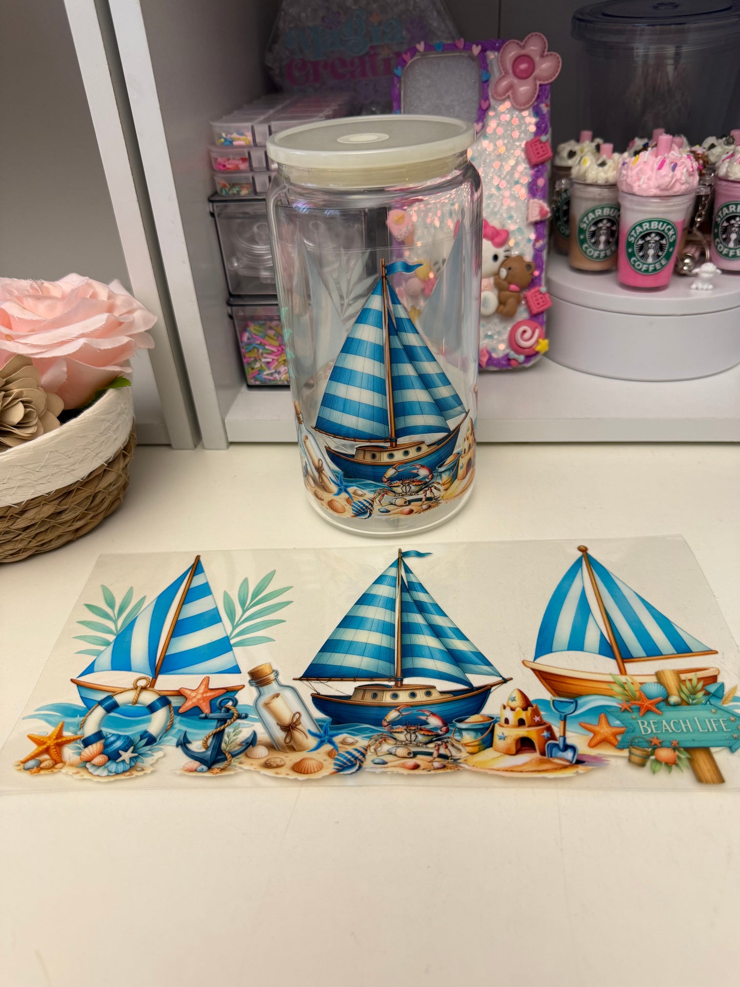Sea boat uvdtf wrap