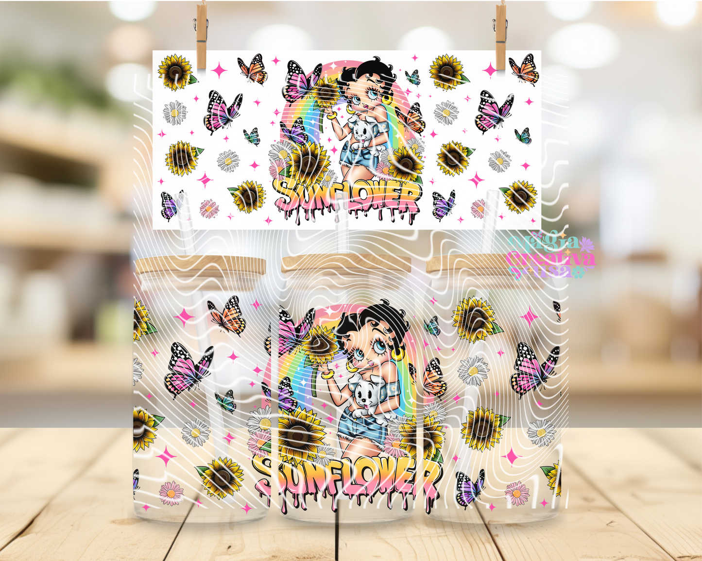 Sunflower Betty uvdtf wrap