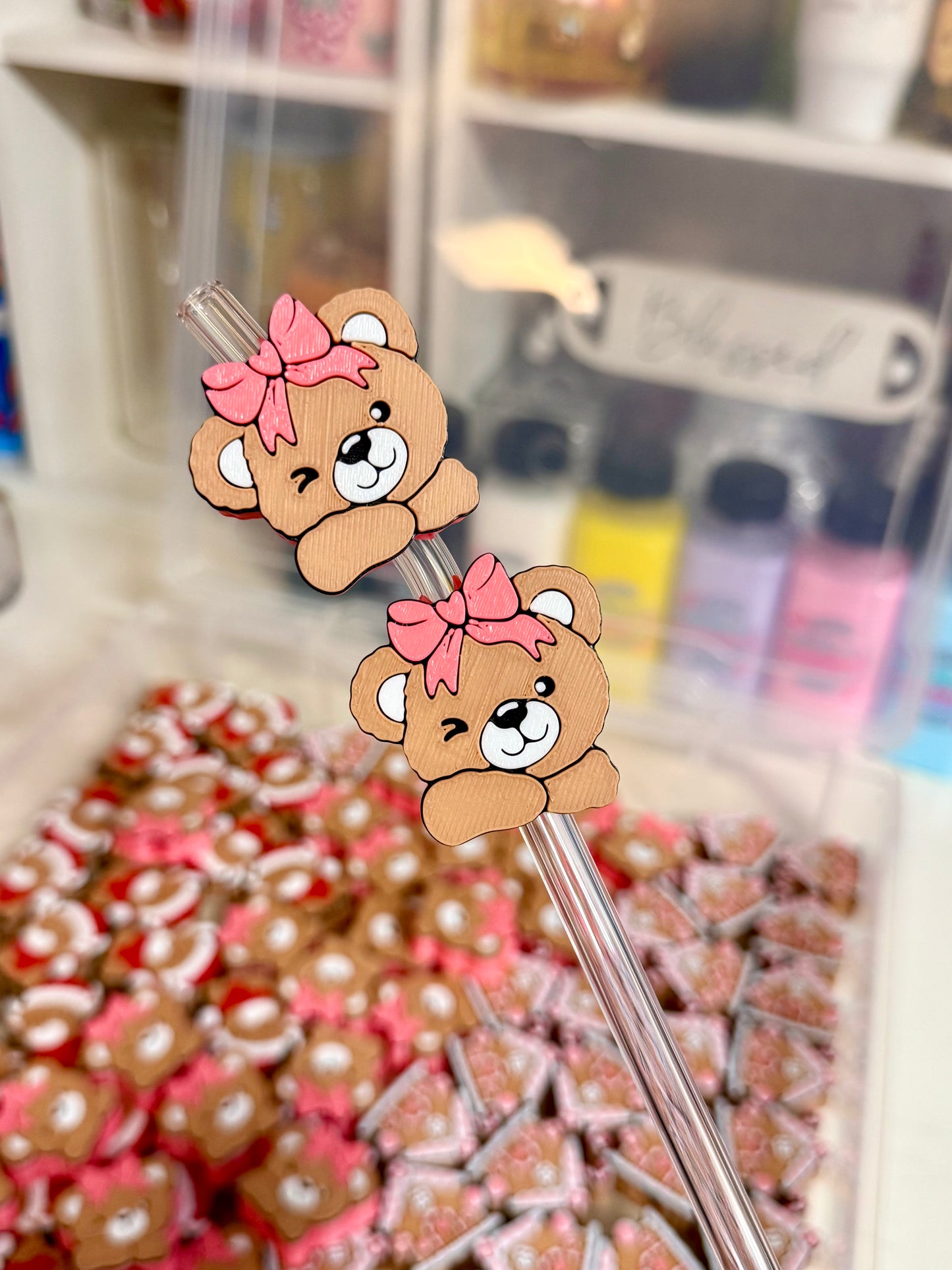 Bear 3D straw Topper