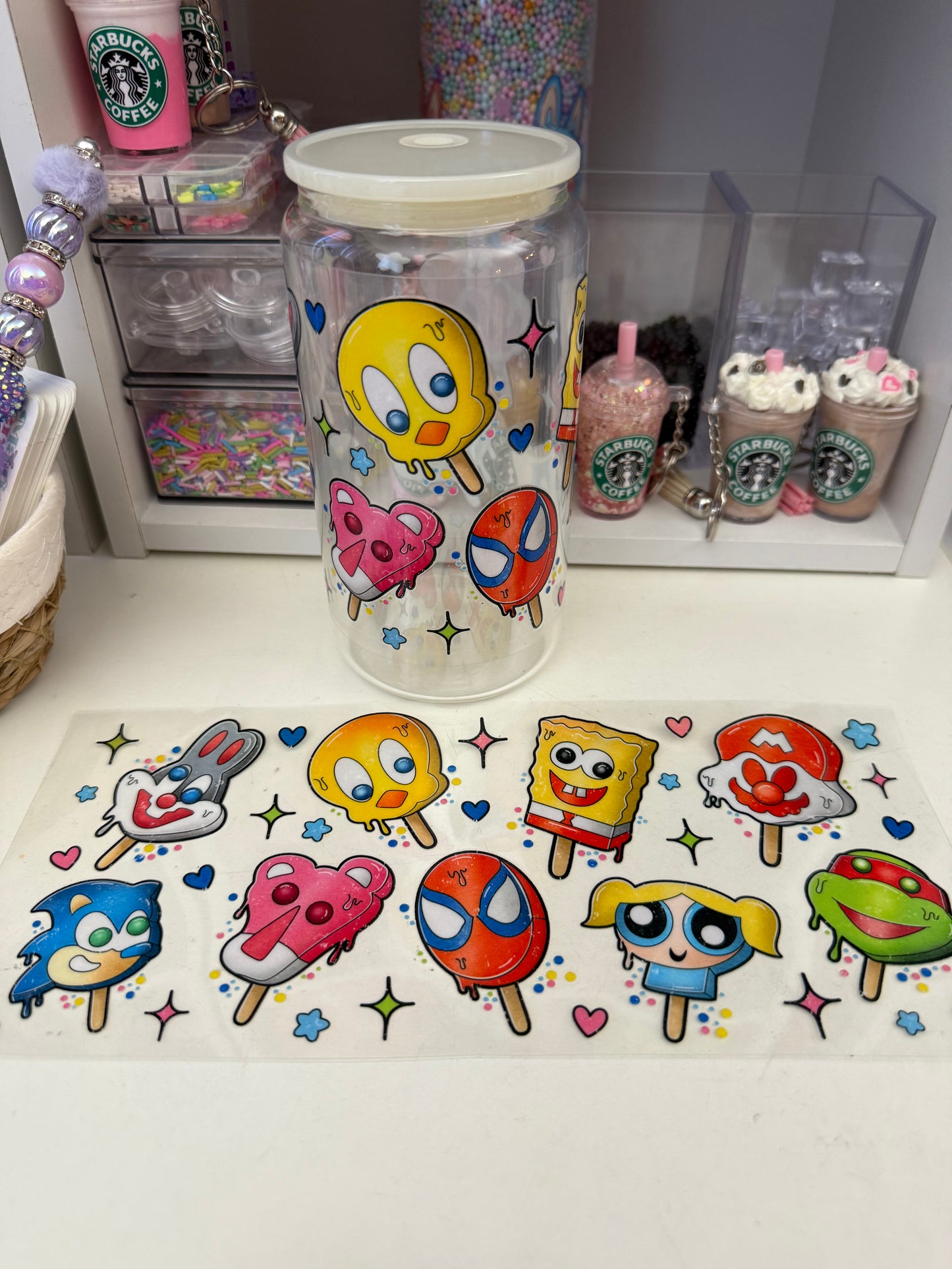 Characters Popcicle uvdtf wrap