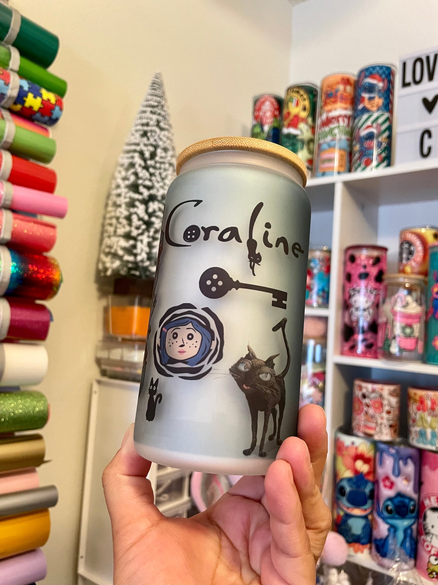 Coraline can glass 16 oz.