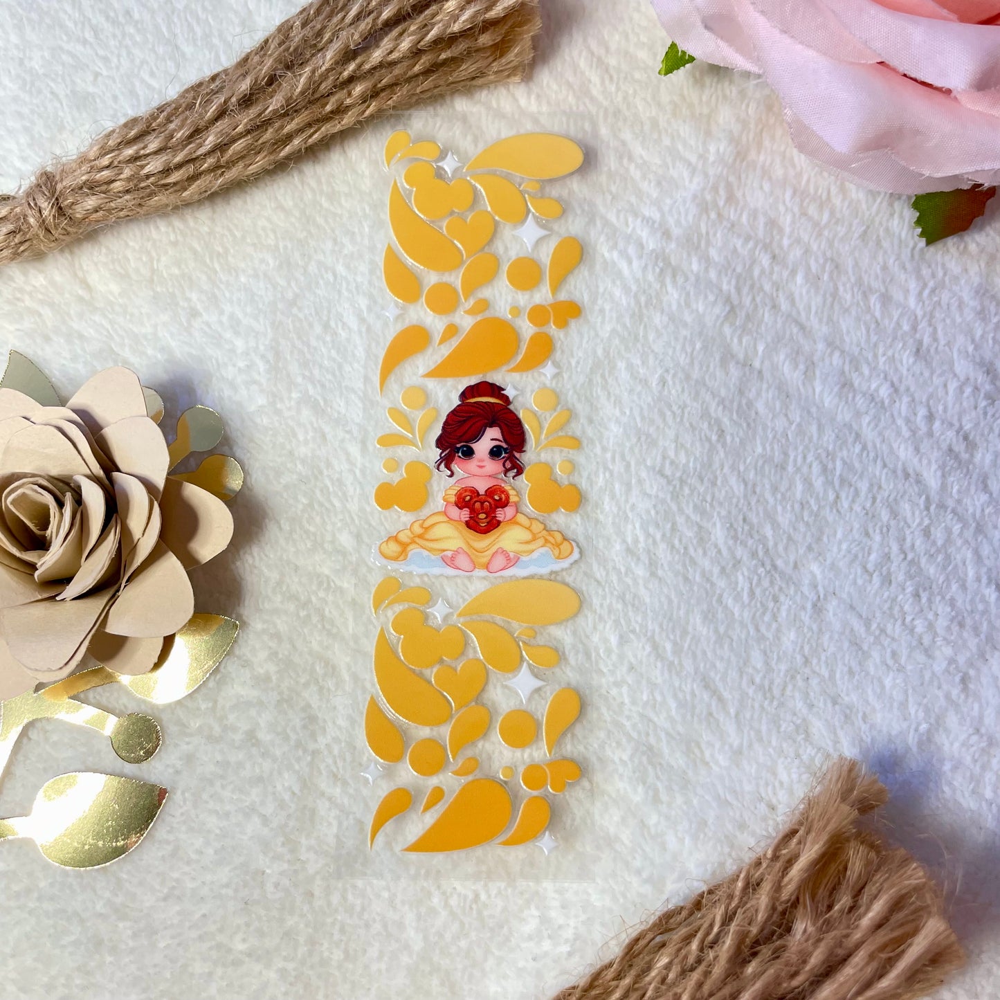 Yellow doll mini tumbler uvdtf wrap