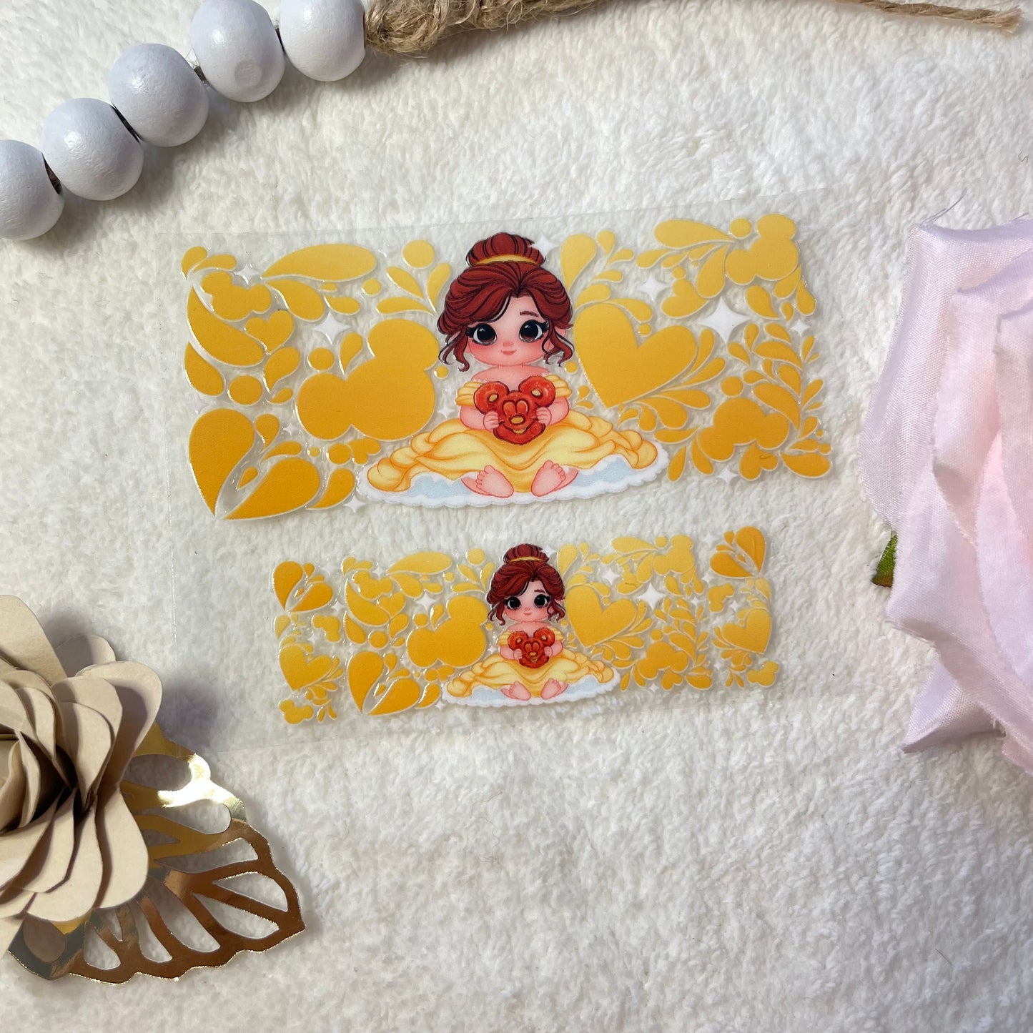 Yellow doll uvdtf mini tumbler wrap