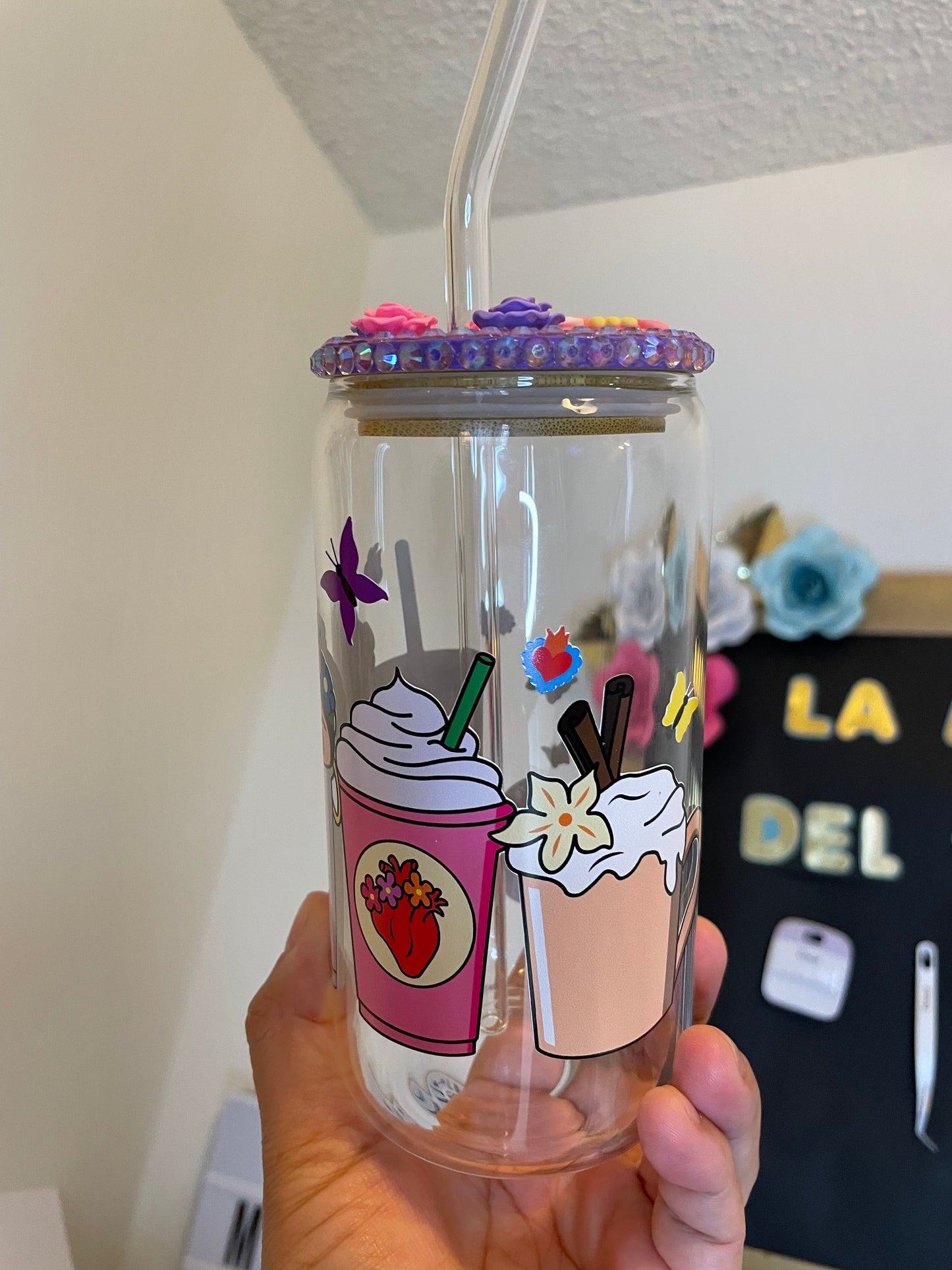Frida Kahlo can glass 16oz.