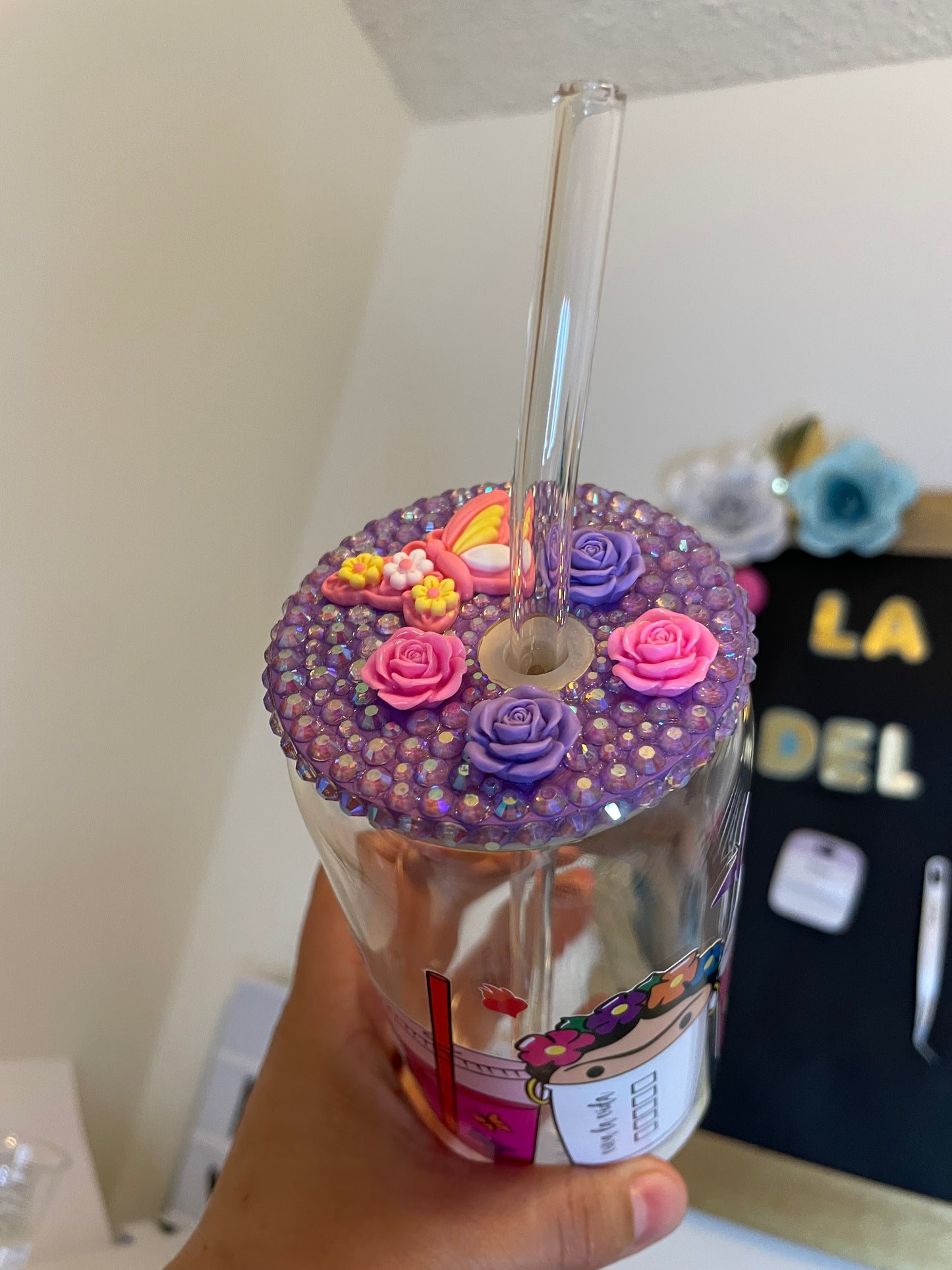 Frida Kahlo can glass 16oz.