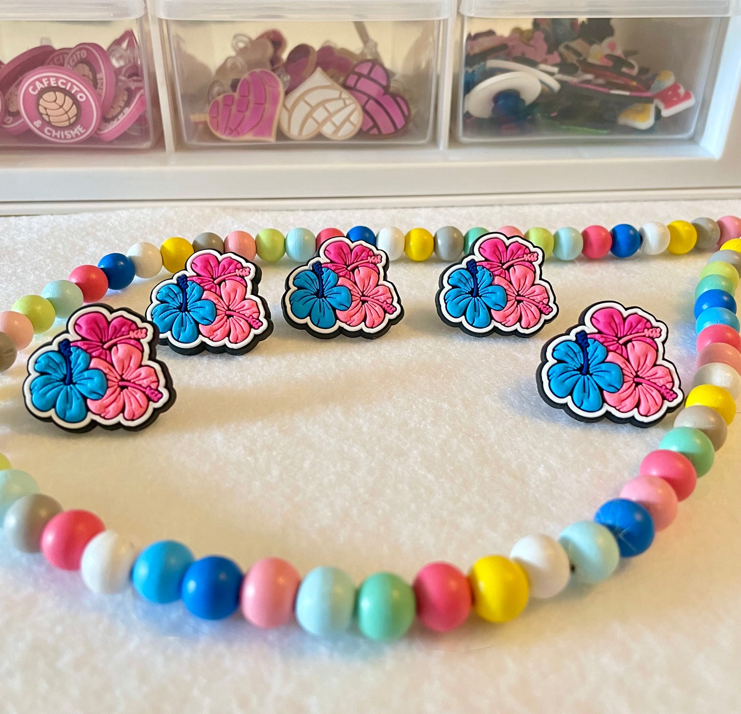 Hawaian flowers straw toppers