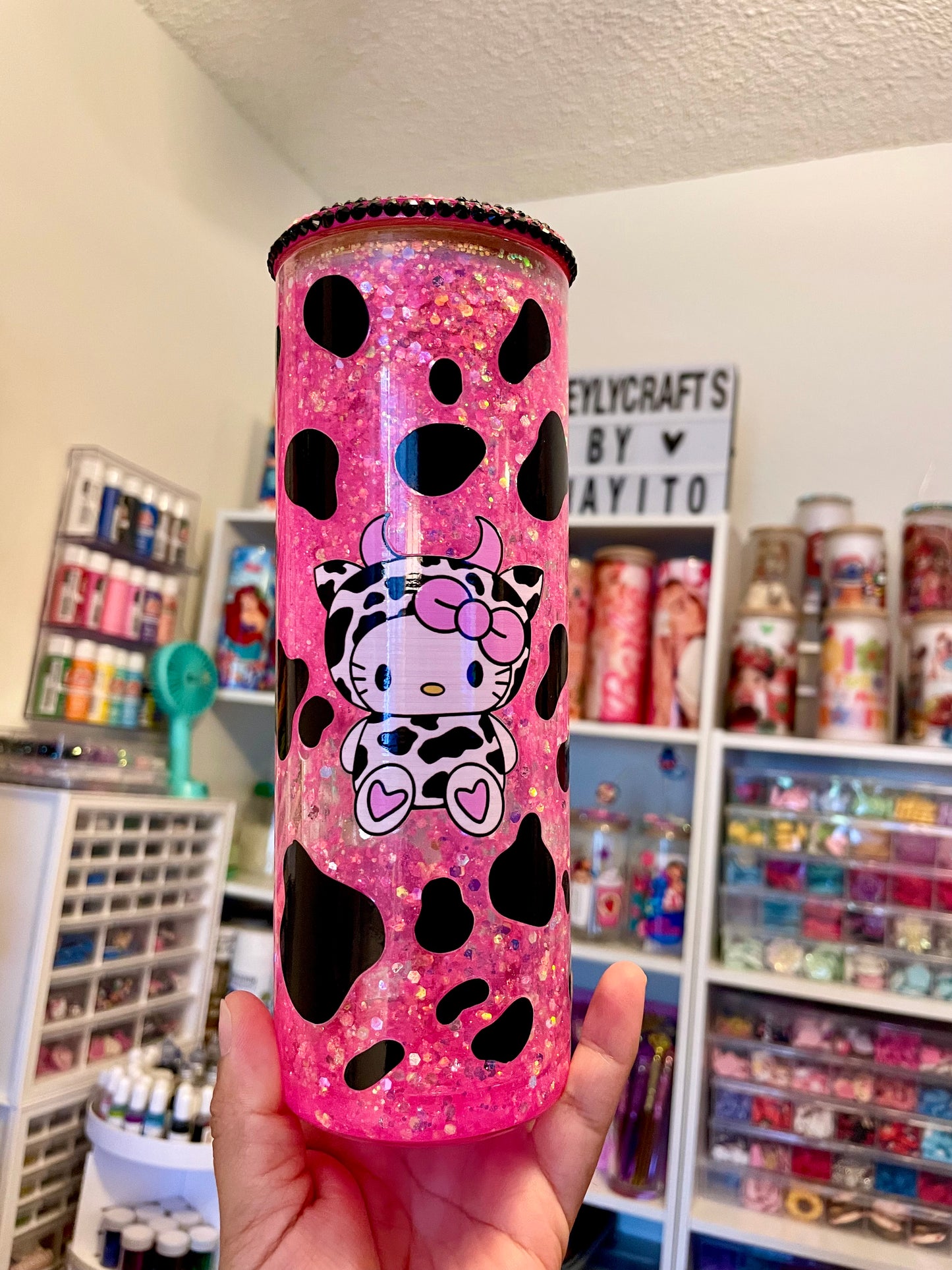 Hello Kitty snow globe with decorated lid