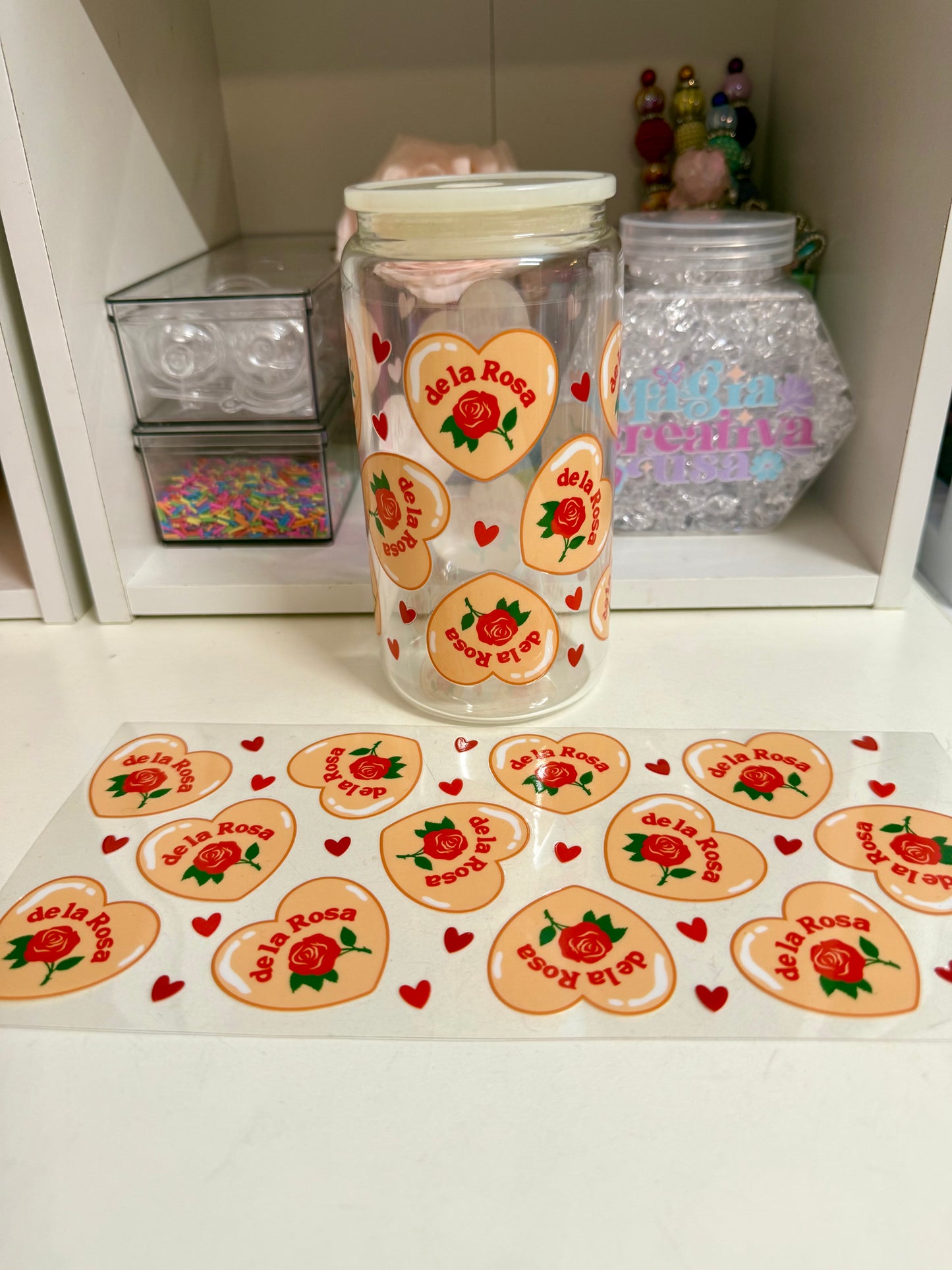 Mazapán corazón uvdtf wrap