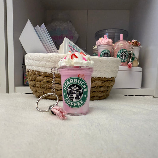Strawberry smoothie keychain