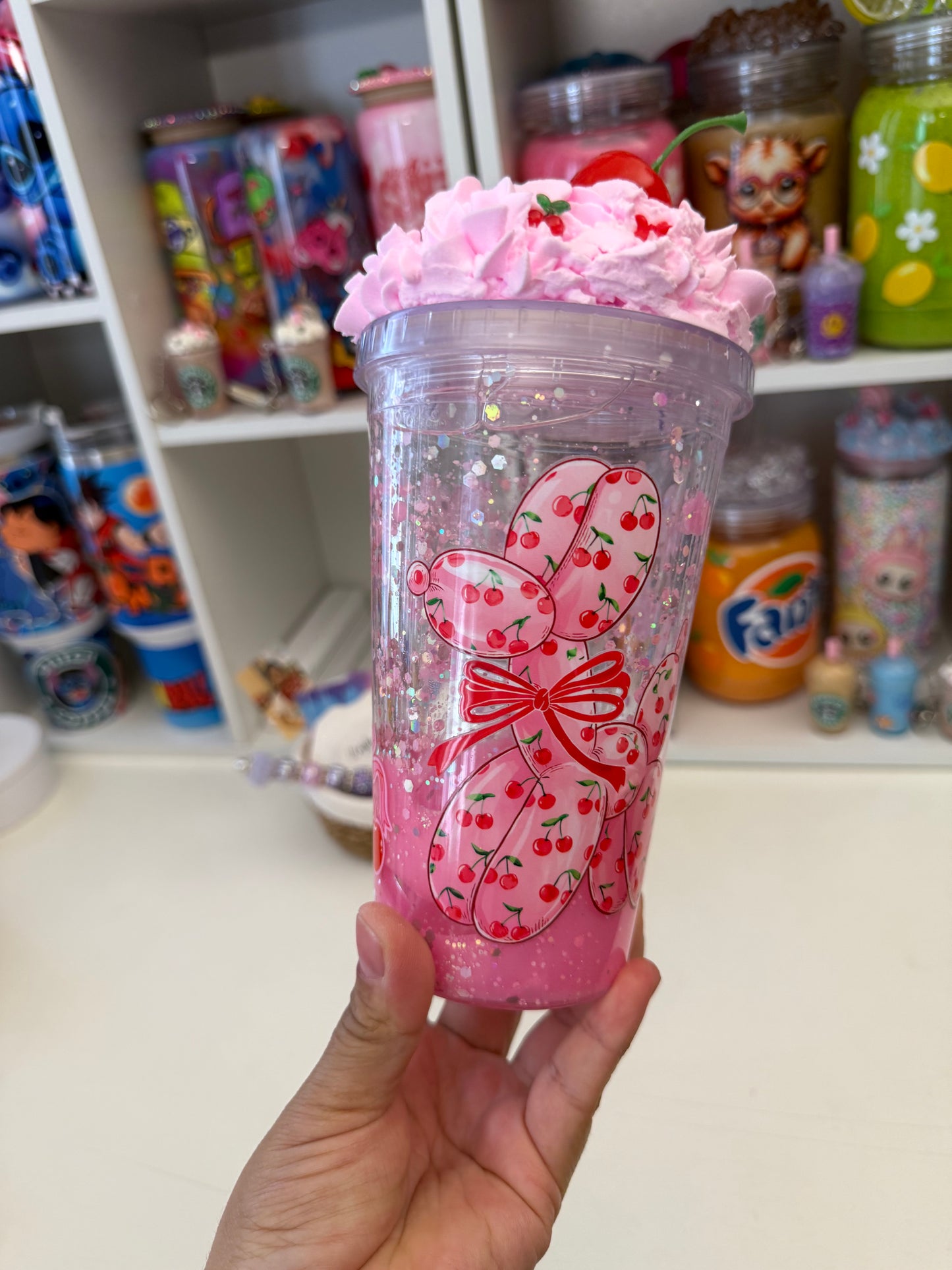 Pink balloon 16oz lava tumbler