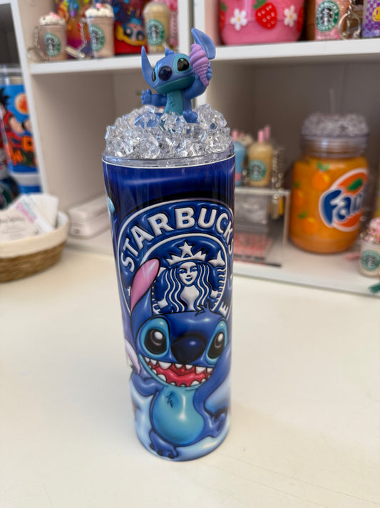 Stch Tumbler with decorated lid