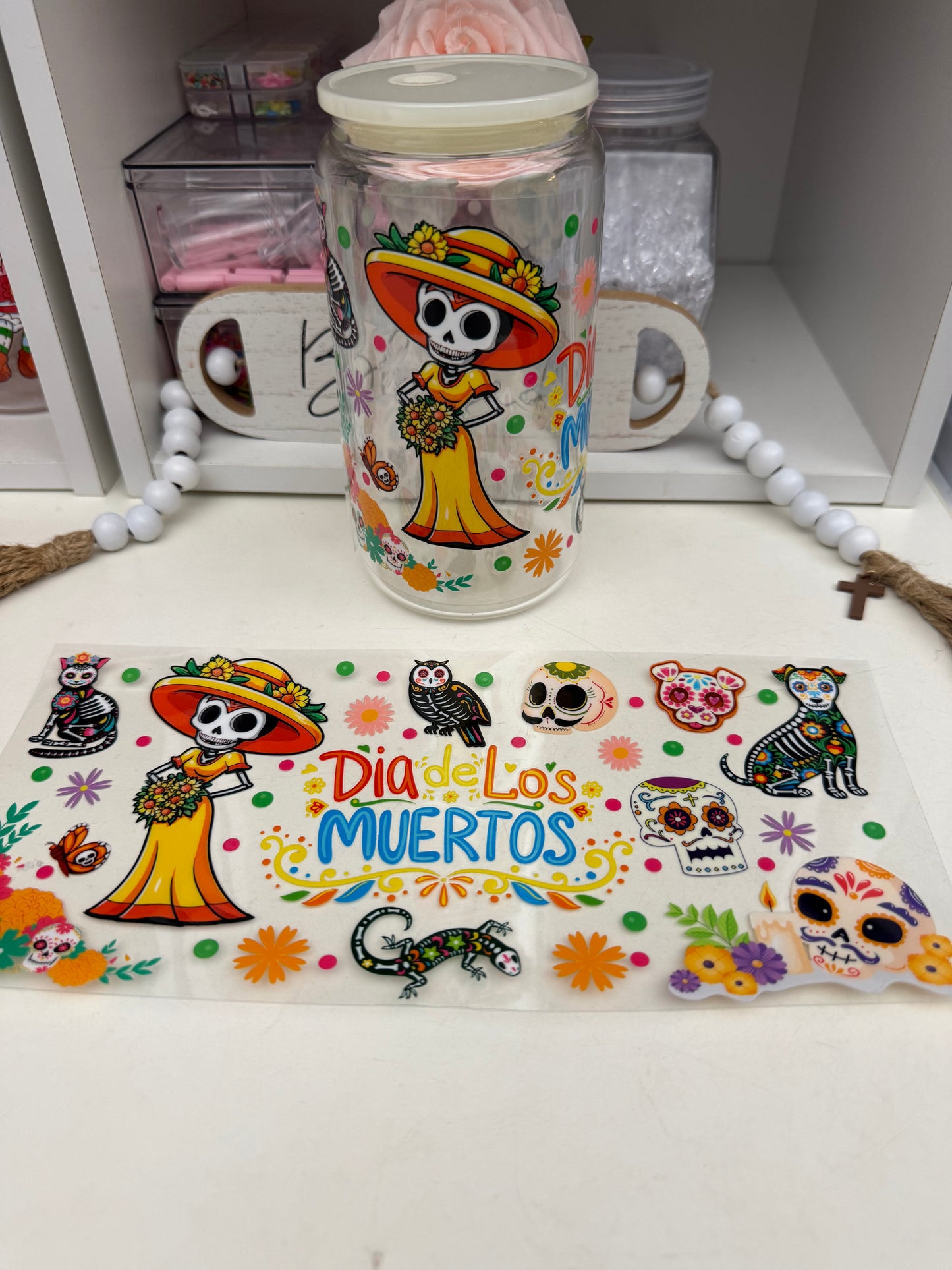 Día de los muertos Uvdtf wrap