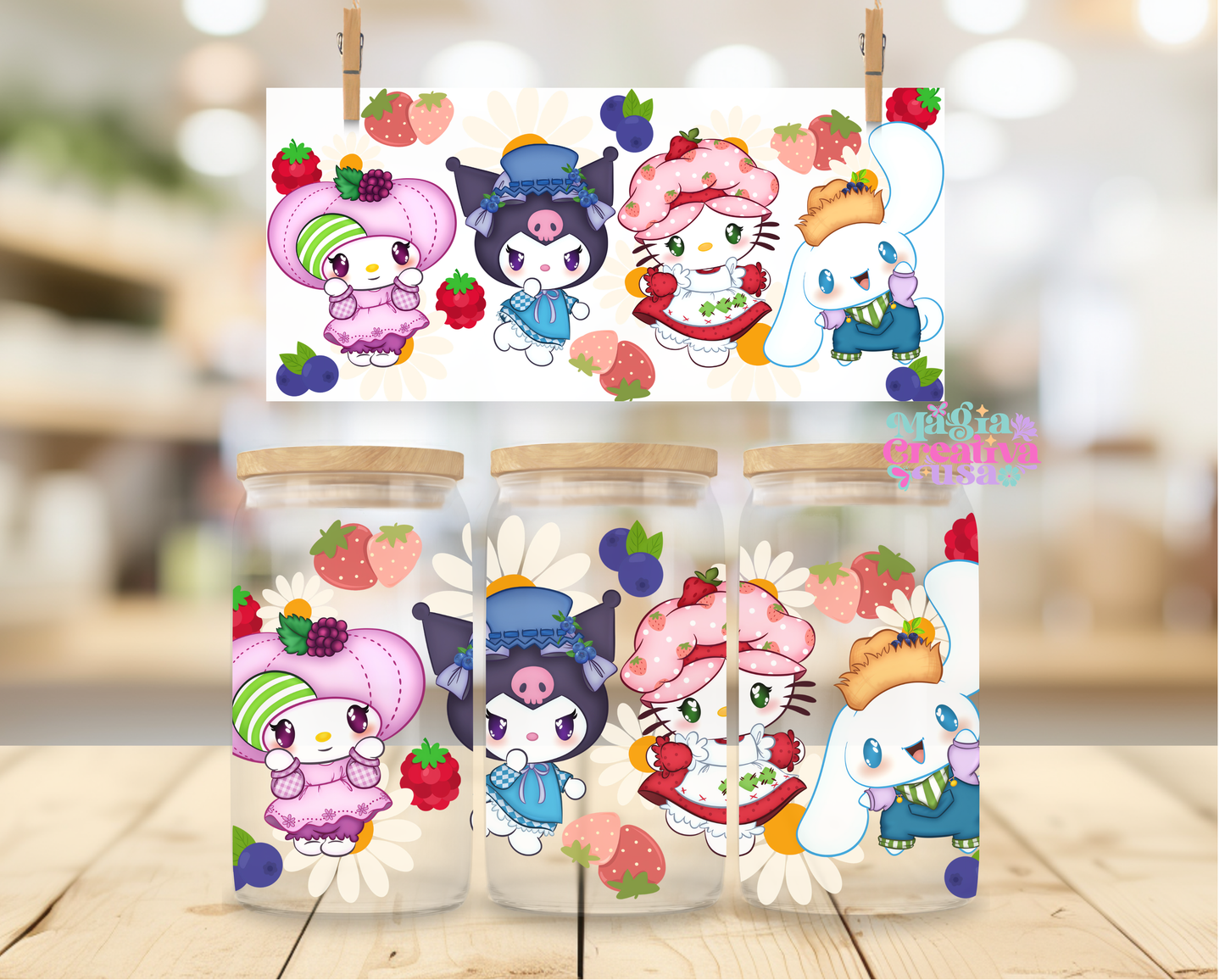 Berry friends uvdtf wrap