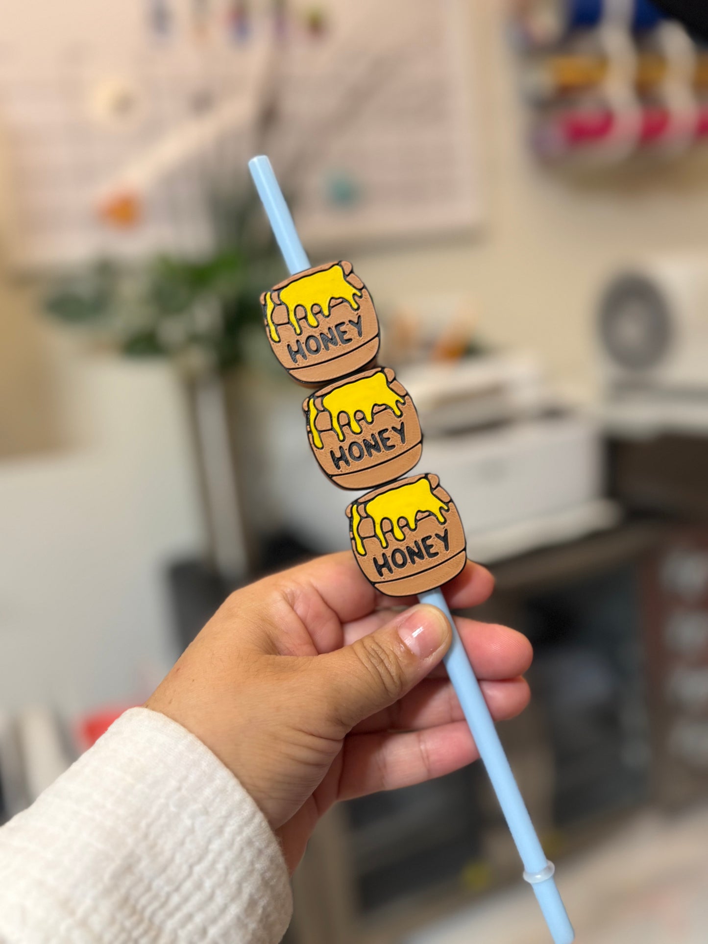 honeycomb 3D straw topper