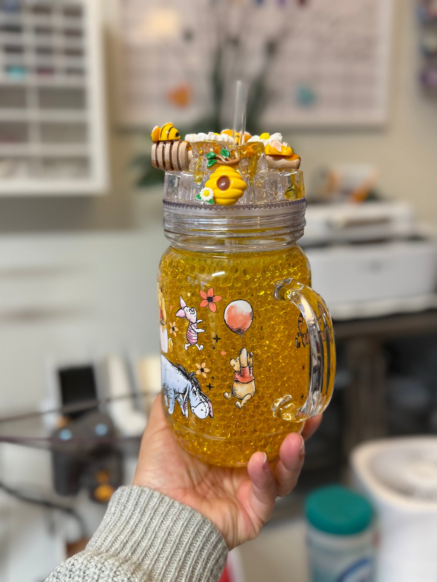 Honeycomb snow globe tumbler
