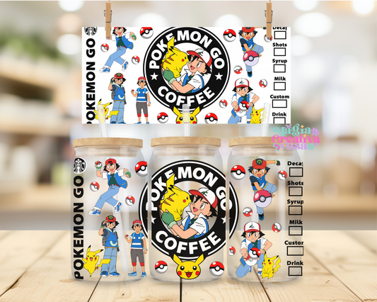 Pokémon coffee uvdtf wraps 16oz.