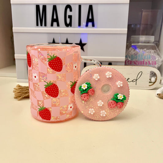 Strawberry 15oz snow globe mug