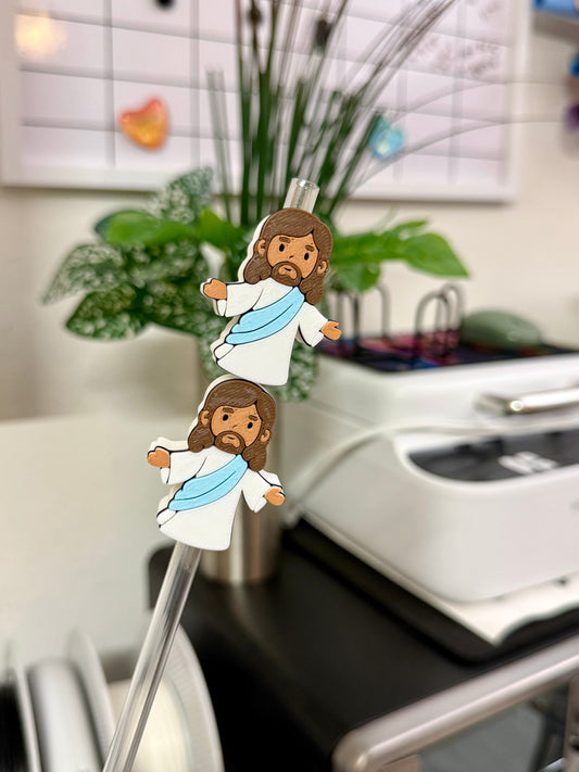 Jesús 3D straw Toppers