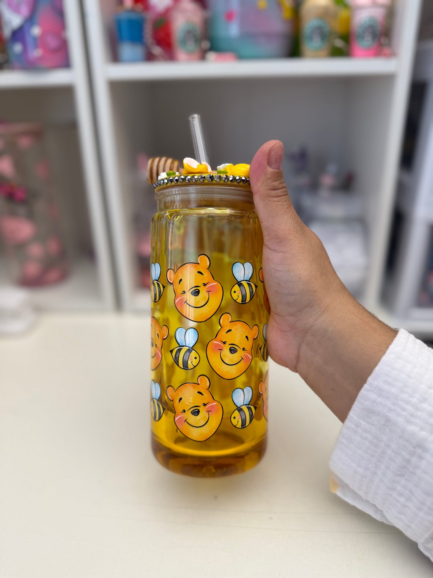 Honey Snow globe acrilic Tumbler