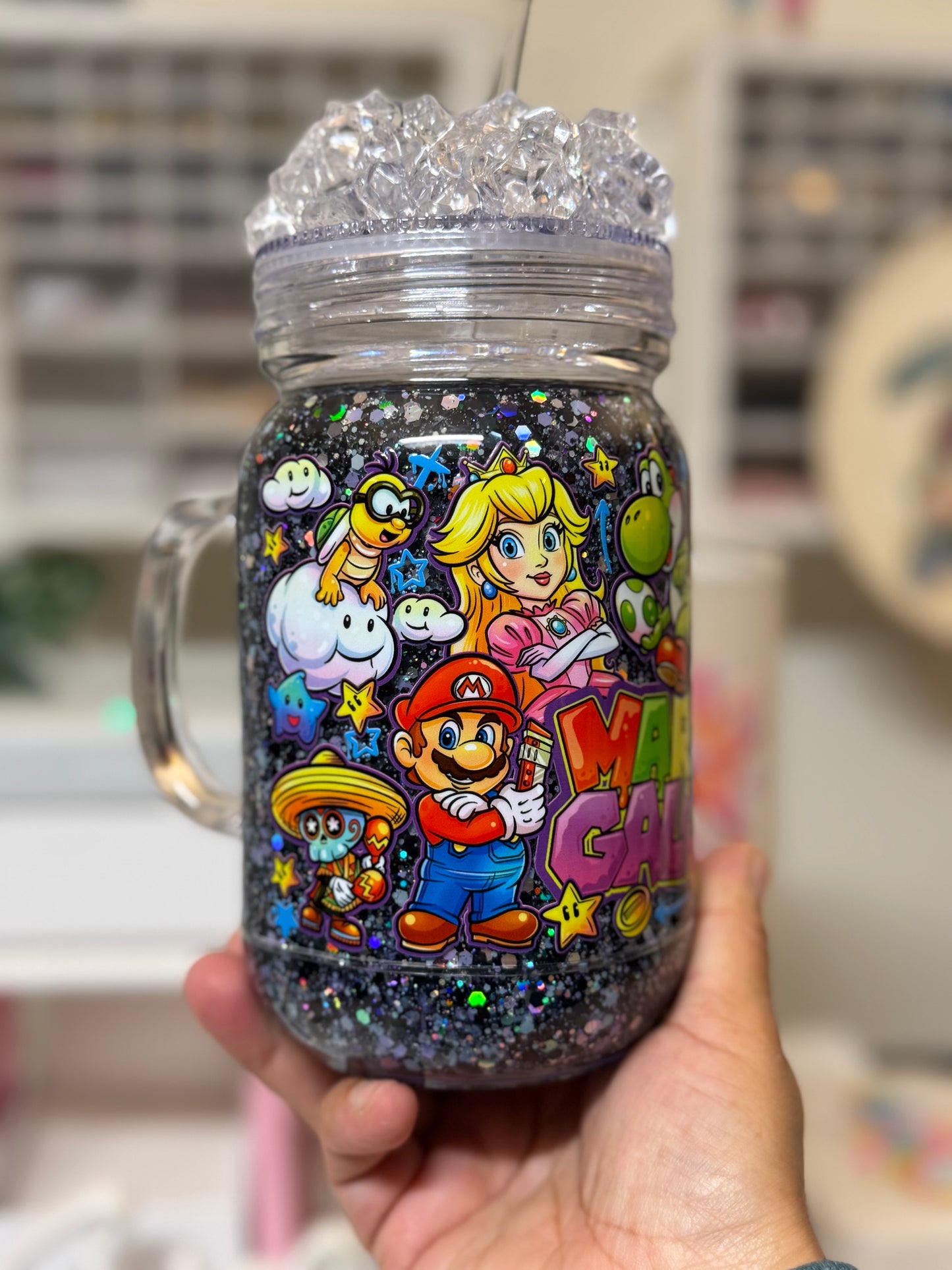 Mario snow globe jar 22oz