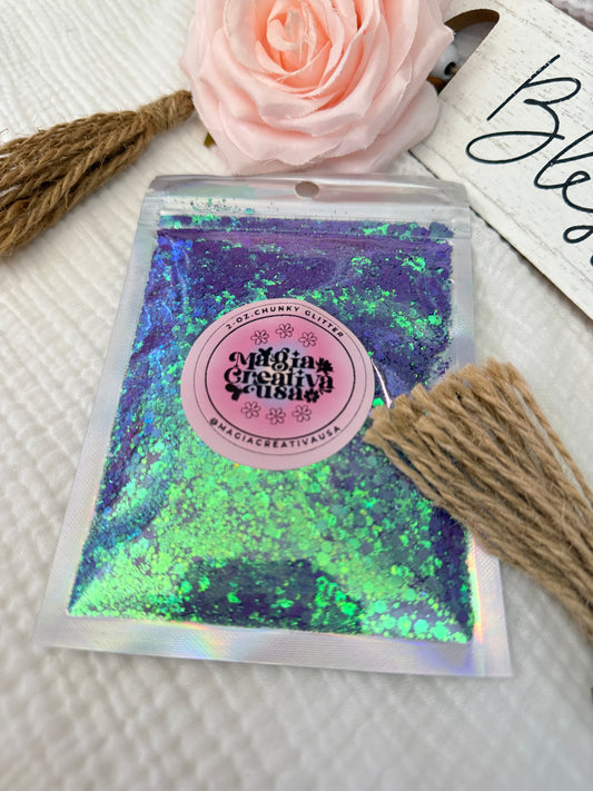 Morado tornasol 2oz glitter