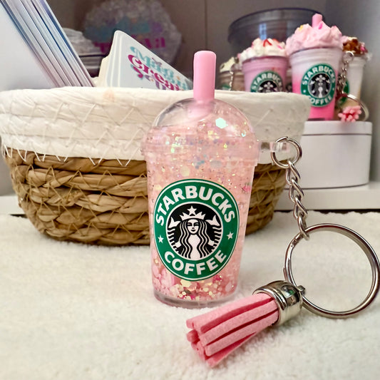Pink Snow globe Keychain