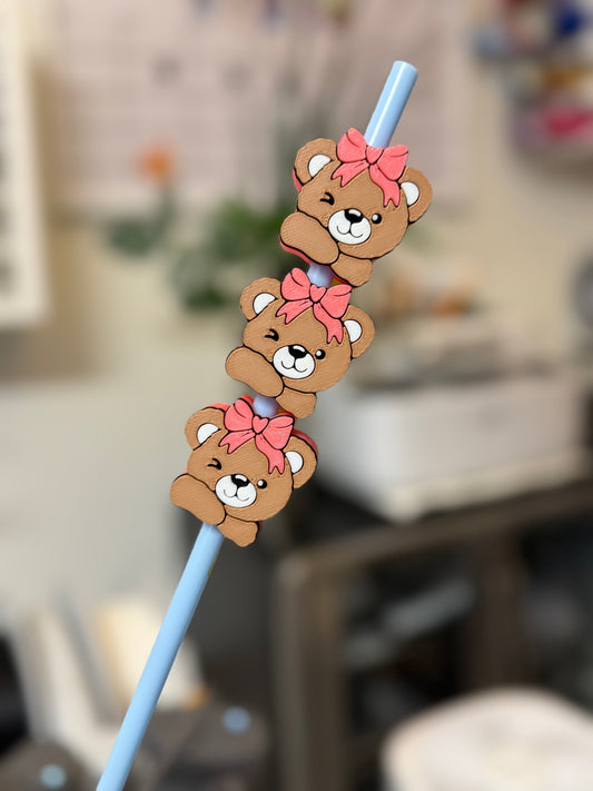 Bear 3D straw Topper