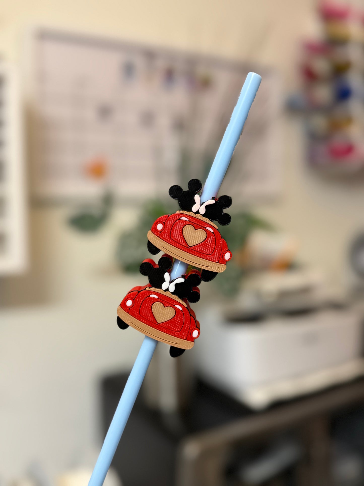 Love mouse 3 D straws toppers