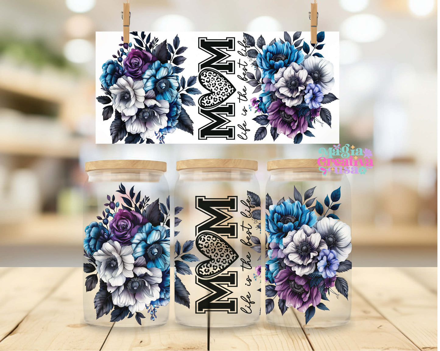 Mom flowers uvdtf wrap