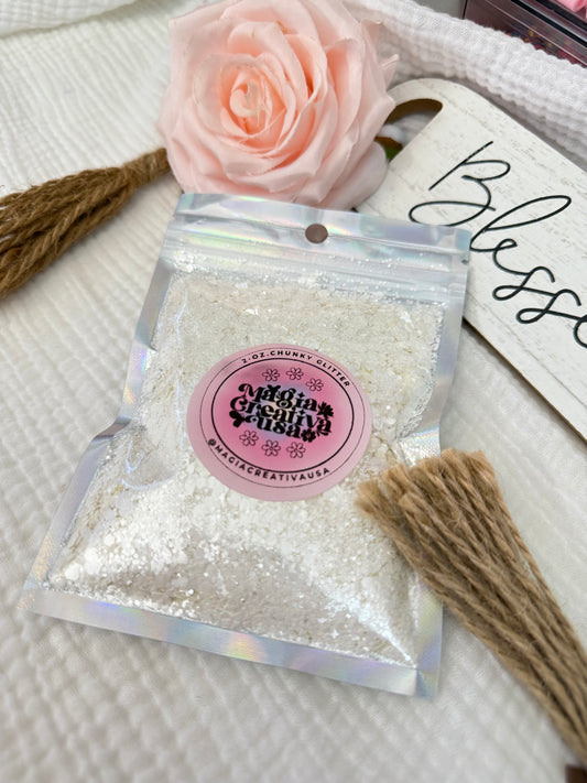 White glitter 2oz