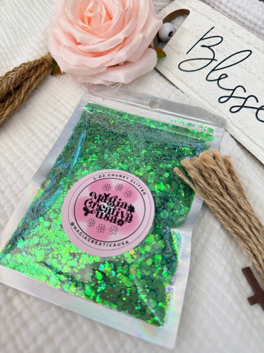 Verde brillante 2oz glitter