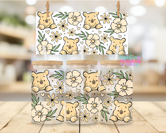 Flowers/pooh uvdtf wrap