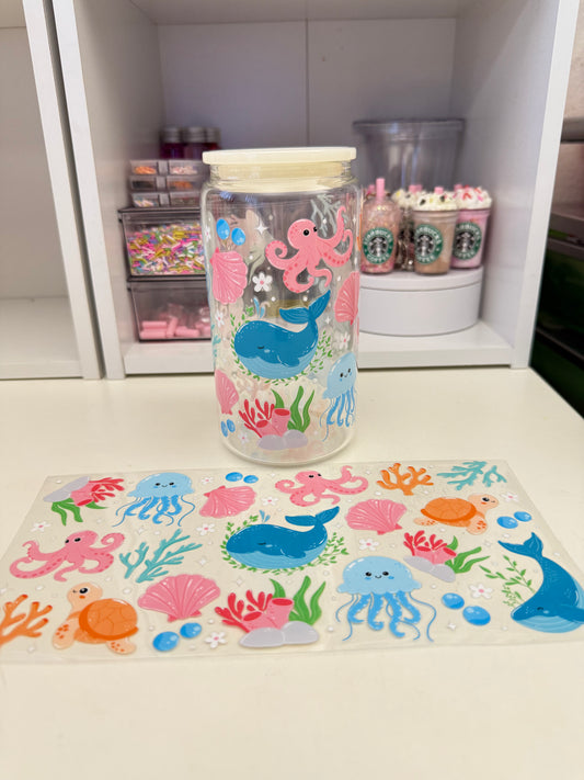 Cute animals sea uvdtf wrap