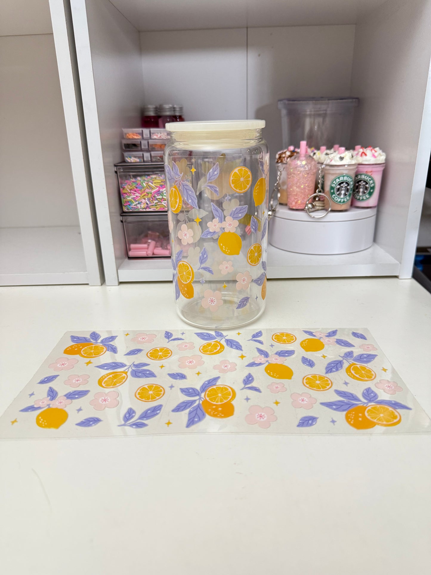 lemons with leaves uvdtf wrap