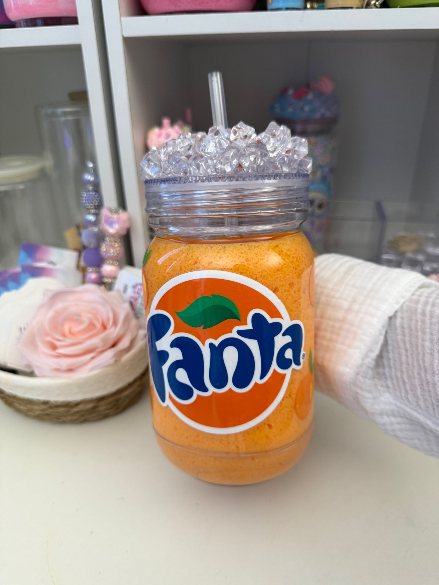 Slushy Orange Snow globe Jar