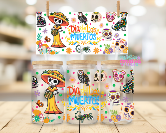 Día de los muertos Uvdtf wrap