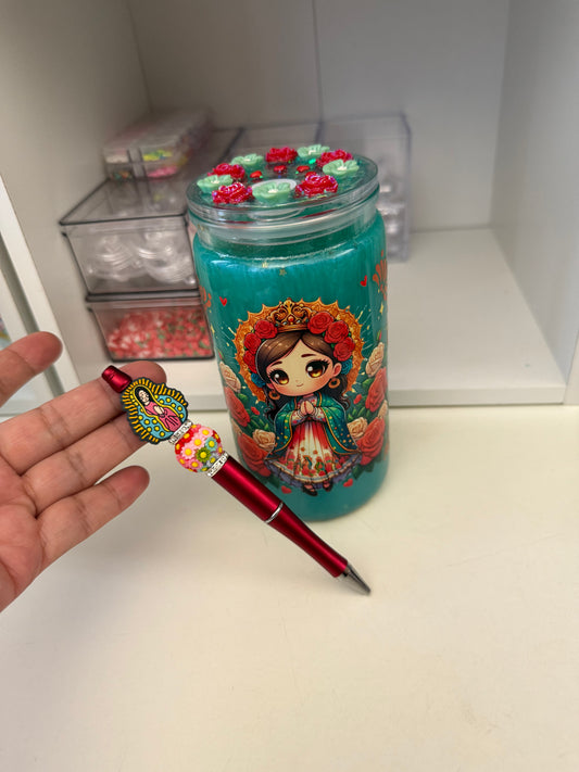 Set vaso y bolígrafo virgen