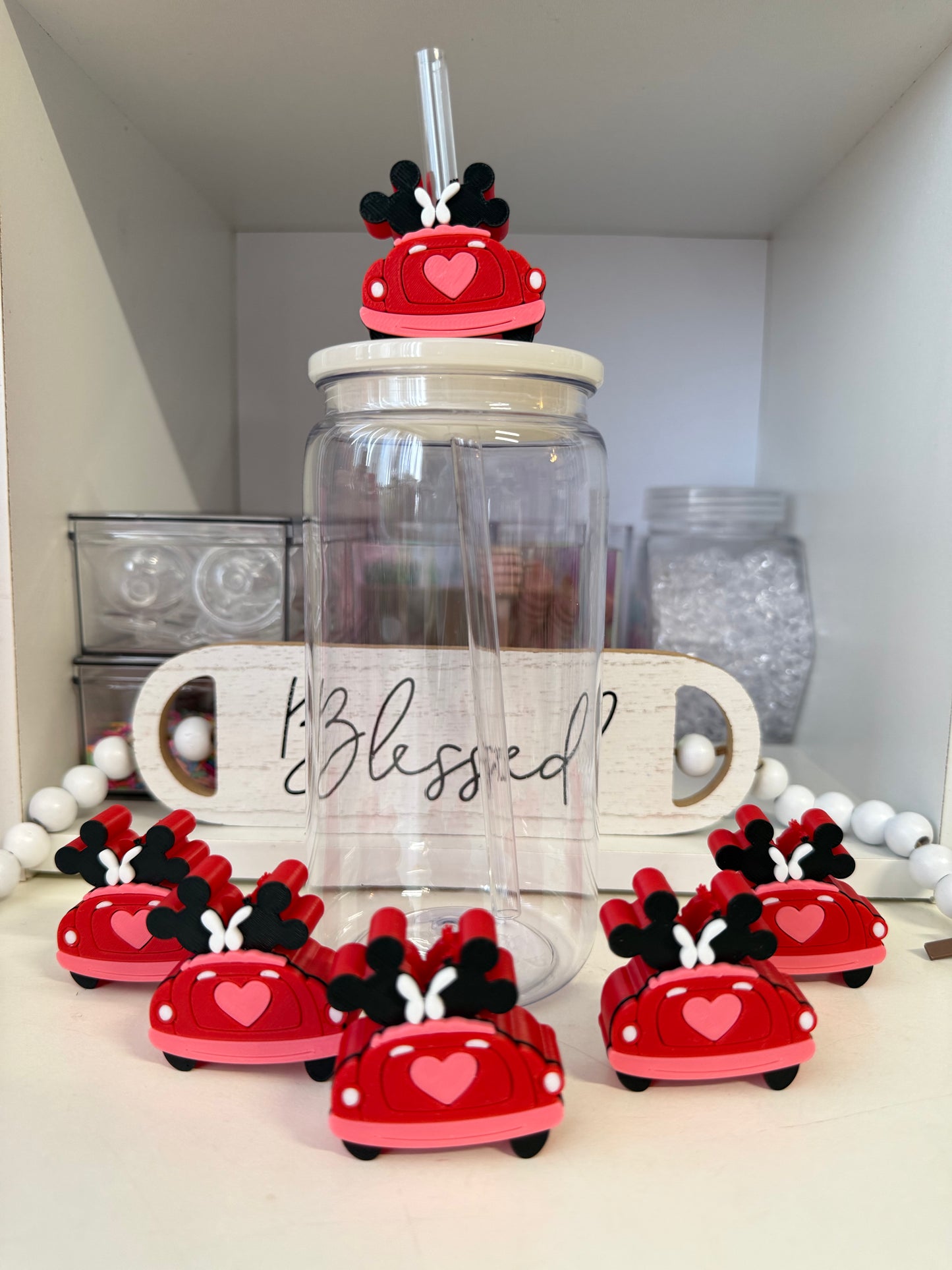Love mouse 3 D straws toppers