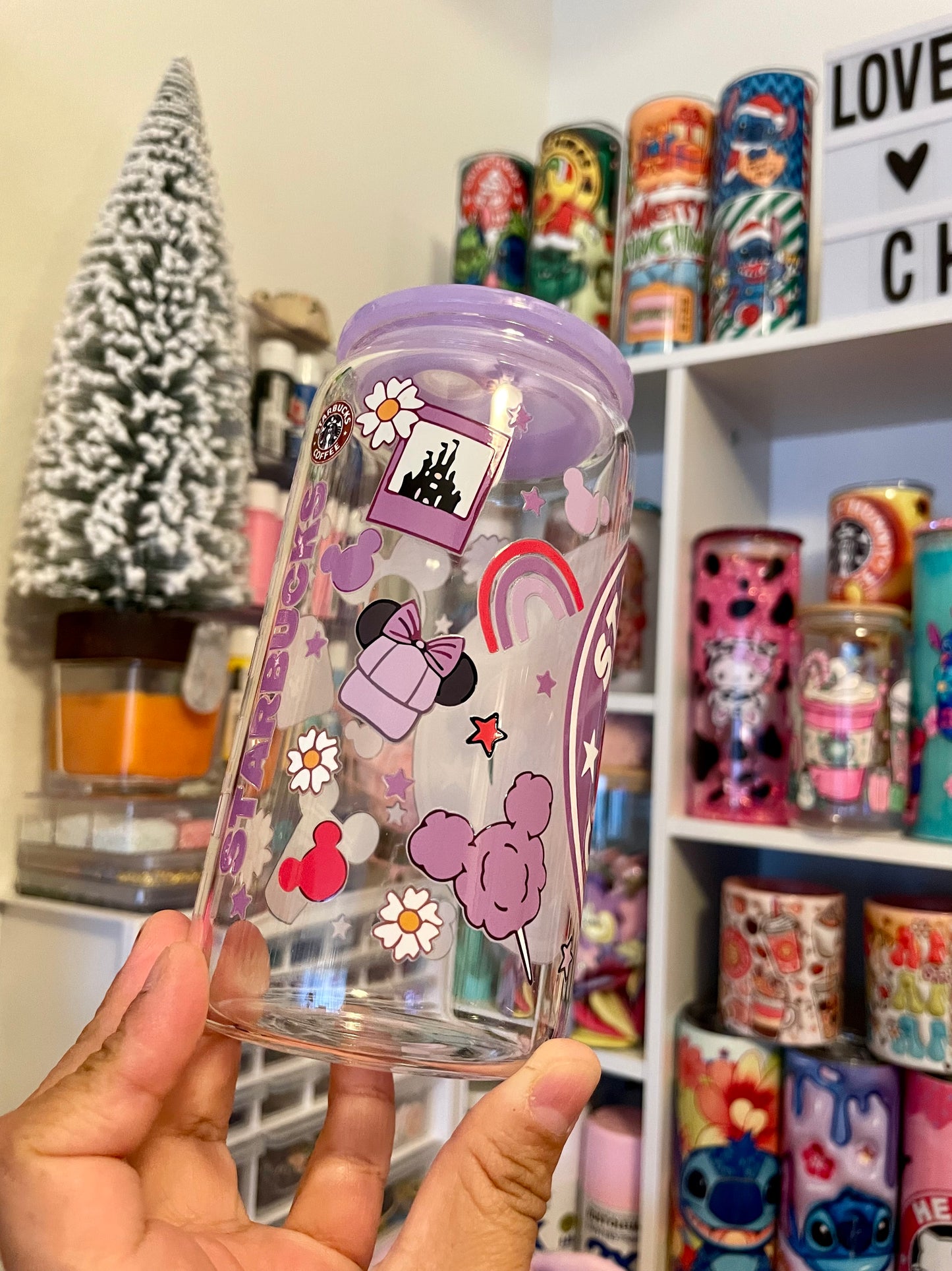the little mermaid can glass uvdtf 16oz