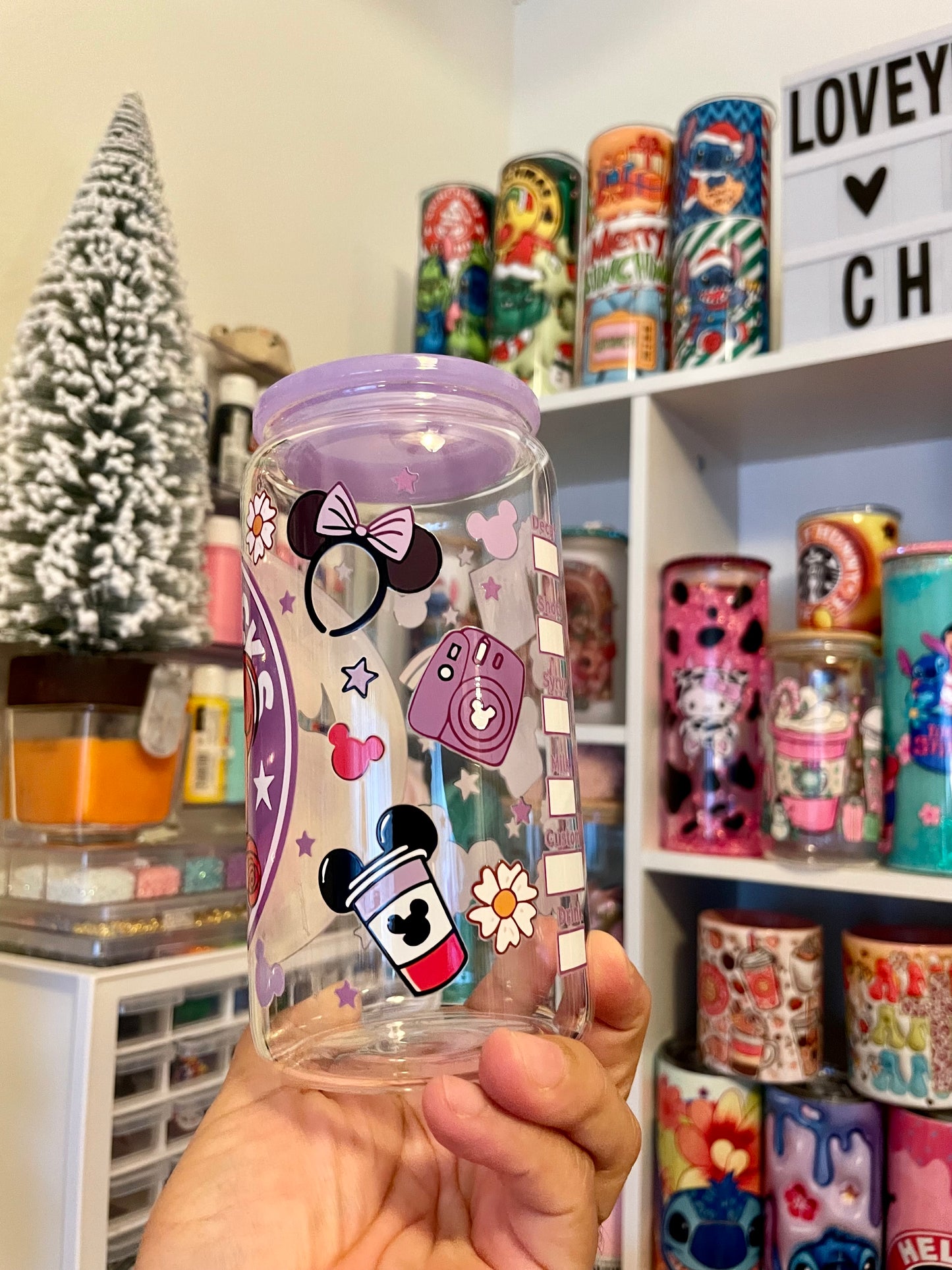 the little mermaid can glass uvdtf 16oz