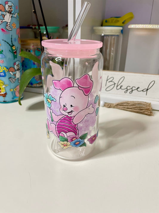 Puerquito Can Glass 16oz