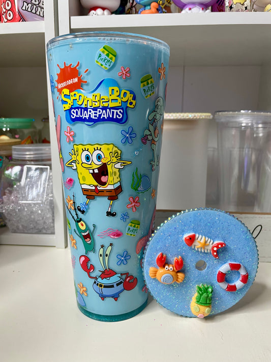 Sponge Bob snow globe tumbler 24oz.