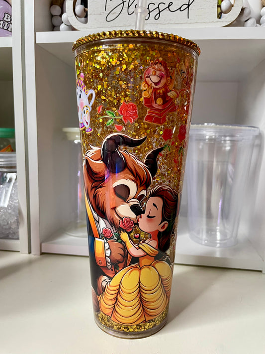 Bella snow globe tumbler 24oz